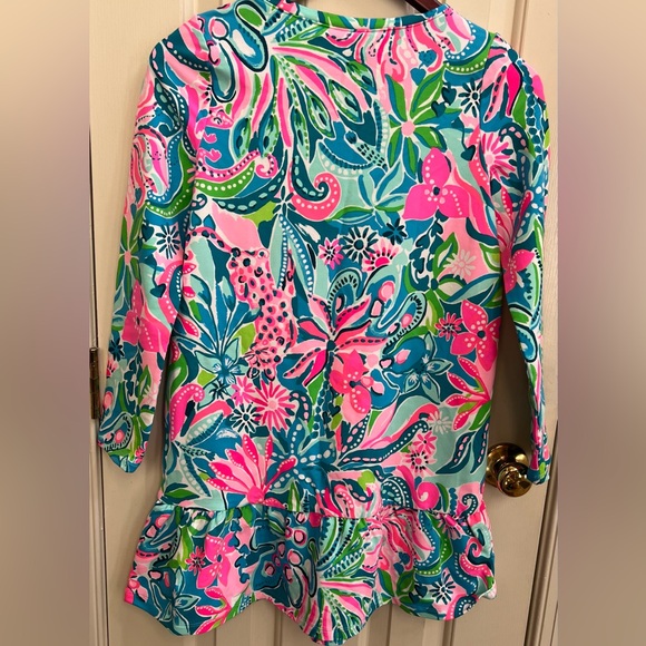 Lilly Pulitzer Kids Floral Dress in Pink and Blue - Picture 2 of 3